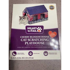 Cherry Blossom Cat Scratching Playhouse Spring Easter With Catnip Scratch Pad